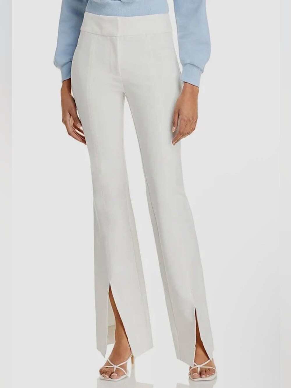 NWOT Derek Lam Crosby White Split-Hem Maeve Light Cream Pants